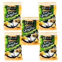 Balas de Gengibre da Amazônia com Própolis e Mel  - 5 pacotes de 40 g - 100% natural