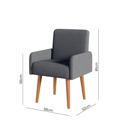 Poltrona Rebeca Decoração Consultório Recepção Sala De Estar Cor cinza