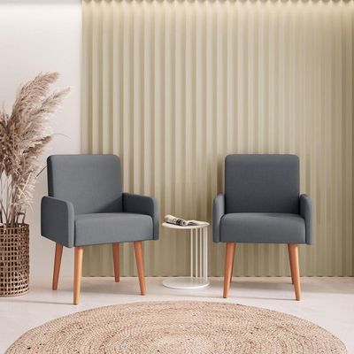 Poltrona Rebeca Decoração Consultório Recepção Sala De Estar Cor cinza