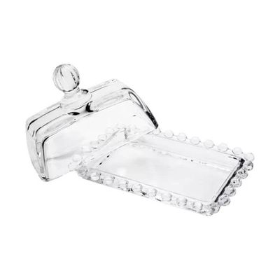 Manteigueira De Cristal Pearl Bolinha Wolff 10x7cm
