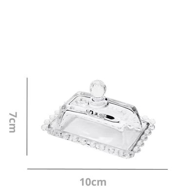Manteigueira De Cristal Pearl Bolinha Wolff 10x7cm