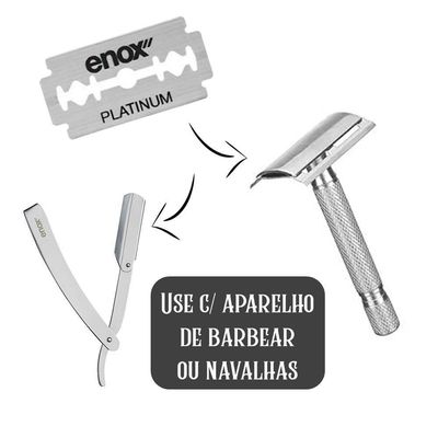 Lâminas De Barbear Aço Inoxidável Enox Platinum Duplo Fio C- 4un