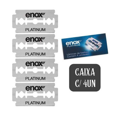 Lâminas De Barbear Aço Inoxidável Enox Platinum Duplo Fio C- 4un