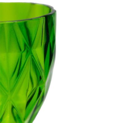 Jogo 10 Taças De Acrílico Verde Diamond Diamante Festa Piscina Plástico 330ml Lyor