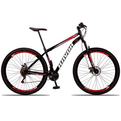 Bicicleta Mountain Bike 21v Aço Suspensão Shimano vermelho