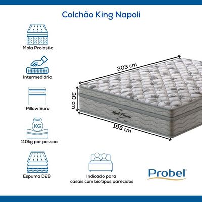 Colchão King Mola Probel Napoli (193x203x30cm)