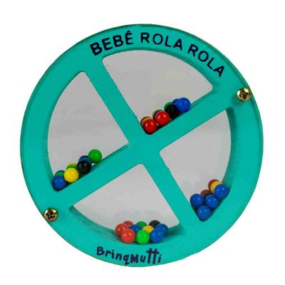 Chocalho Bebê Rola Rola - Madeira - BrinqMutti