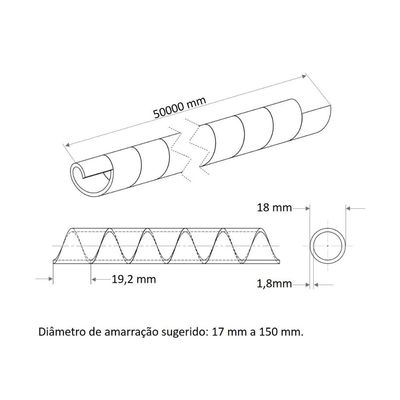 Tubo espiral 3/4" 50m cor branco