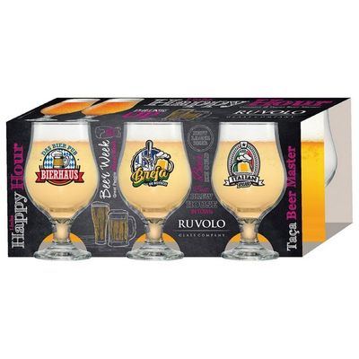 Conjunto de Taças para Cerveja Ruvolo Beer Master 380ML 6 Peças Transparente