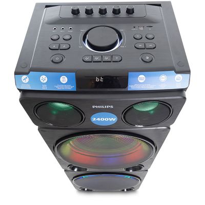Caixa de Som TAX5509/78 2400W LED Bluetooth Philips Preto / Bivolt