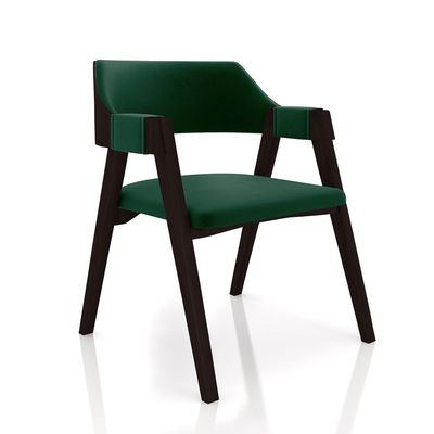 Conjunto Mesa de Jogos Carteado Bellagio Tampo Reversível e 4 Cadeiras Madeira Poker Base Cone Veludo Verde/Tabaco G42 - Gran Belo