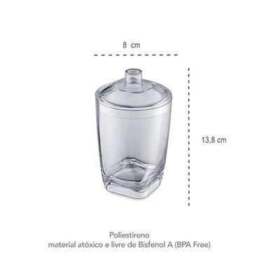 Porta Algodao Branco Tampa Acessorio Banheiro 300ml 1un