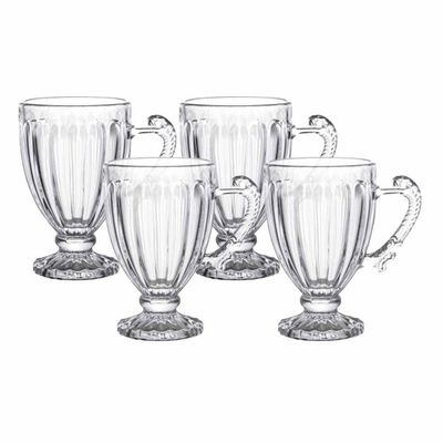 Jogo 4 Xícaras De Chá Cristal Renaissance 200ml Lyor