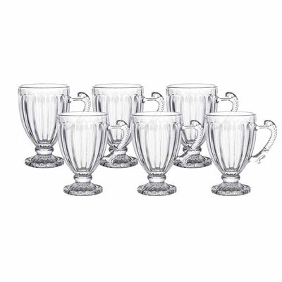 Jogo 6 Xícaras De Chá Cristal Renaissance 200ml Lyor