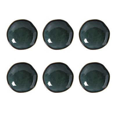Conjunto de Pratos Fundos Porto Brasil Orgânico Oceano com 6 Peças Azul
