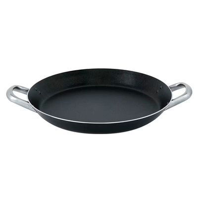 Paellera Profissional Multiflon M em Alumínio e Antiaderente 37cm Preto