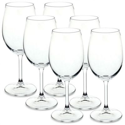 Conjunto de Taças para Vinho Tinto Bohemia Anna 450 ml em Cristal Ecológico 6 Peças Transparente