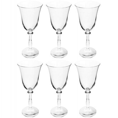 Conjunto de Taças para Vinho Tinto Bohemia Angela 250 ml em Cristal - 6 Peças Transparente