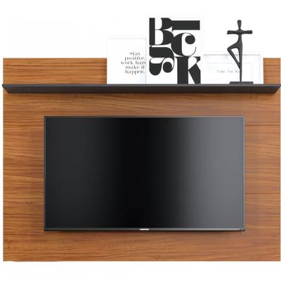 Painel Colibri Maia para TV de até 55 Noce Milano com Preto Fosco