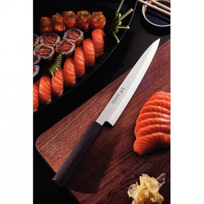 Faca 9 Yanagiba Tramontina Sushi Silver em Aço Inox Marrom