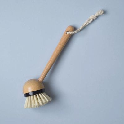 Escova De Limpeza Redonda Com Cabo Longo De Bambu Oikos:preto
