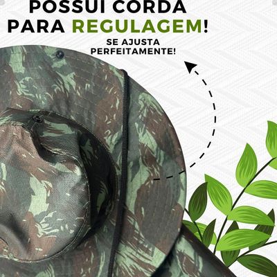 Kit 10 Chapéus Australianos Camuflados Pescador Pesca Sol Proteção Nuca Pescoço
