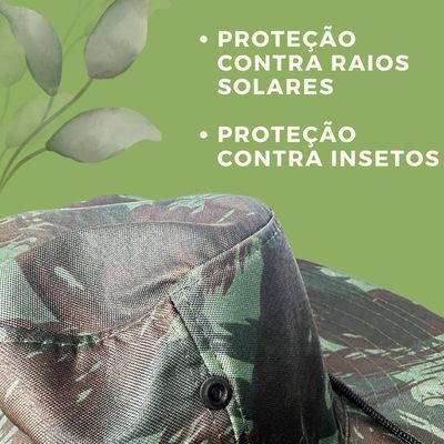 Kit 10 Chapéus Australianos Camuflados Pescador Pesca Sol Proteção Nuca Pescoço