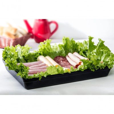 Travessa Stillo Rasa Retangular 4,5l Preta Em Policarbonato Linha Profissional Cook Vem