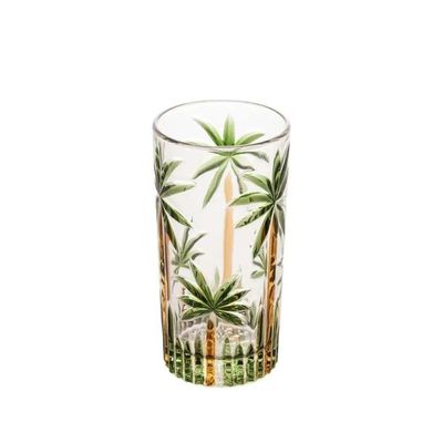 Copo Alto Cristal Palm Tree Handpaint Wolff 360ml