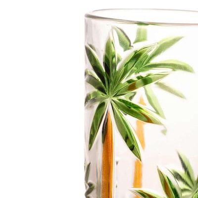 Copo Alto Cristal Palm Tree Handpaint Wolff 360ml