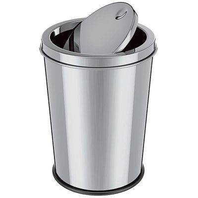 Lixeira Euro Design com Tampa Basculante Inox 5L Inox