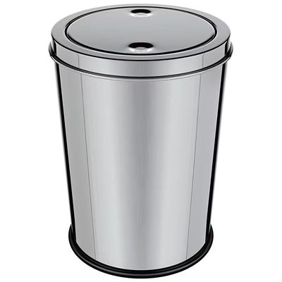 Lixeira Euro Design com Tampa Basculante Inox 5L Inox