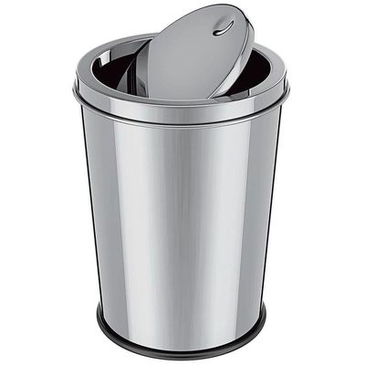 Lixeira Euro Design com Tampa Basculante Inox 5L Inox