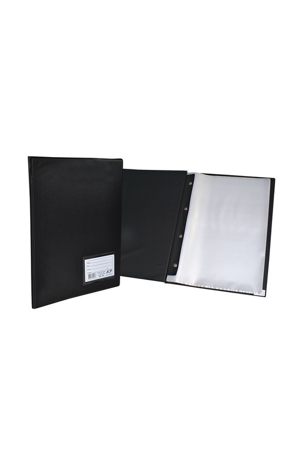 Pasta Catálogo Acp Fina com 50 Envelopes Preta 24,5x33,5cm