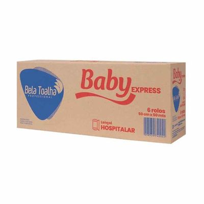 Lençol Hospitalar Baby 50x50 Branco C/06 Rolos