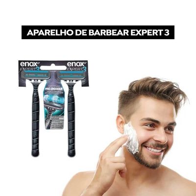 Kit 6 Aparelho De Barbear Descartável Barbeador 3 Lâminas Enox Expert