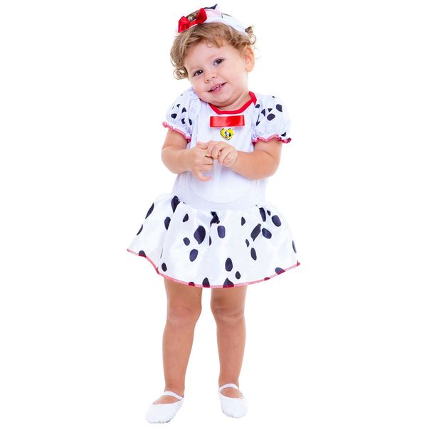 Fantasia Regina Festas Baby Dálmata Vestido Tamanho Único