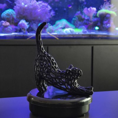 Gato 3D Vazado Enfeite Objeto Decorativo Decoração Preto