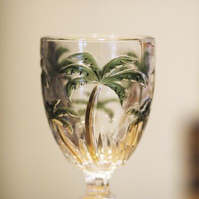 Jogo 8 Taças Vidro Palm Tree 310ml Transparente Class Home