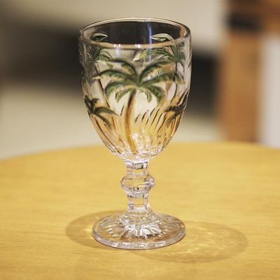 Jogo 4 Taças Vidro Palm Tree Transparente Class Home 310ml