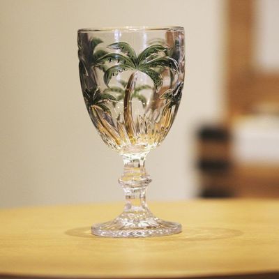 Jogo 4 Taças Vidro Palm Tree Transparente Class Home 310ml