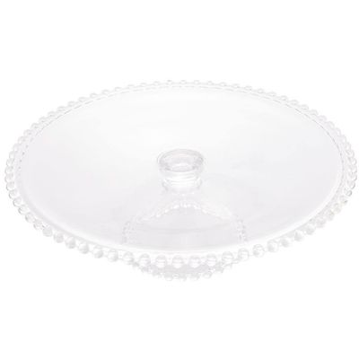 Prato para Bolo Pearl com Pedestal em Cristal 31 cm Wolff Transparente
