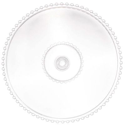 Prato para Bolo Pearl com Pedestal em Cristal 31 cm Wolff Transparente