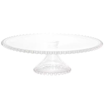 Prato para Bolo Pearl com Pedestal em Cristal 31 cm Wolff Transparente