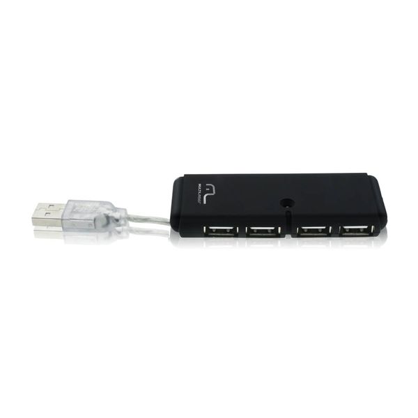 Hub 4 Portas Multilaser Slim 2.0 Preto - AC064 AC064 Hub 4 Portas Multilaser Slim 2.0 Preto - AC064 AC064