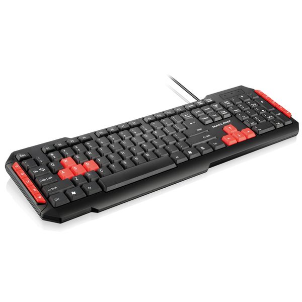 Teclado Gamer Com Hotkeys Multimidia Preto/Vermelho Multilaser - TC160 TC160