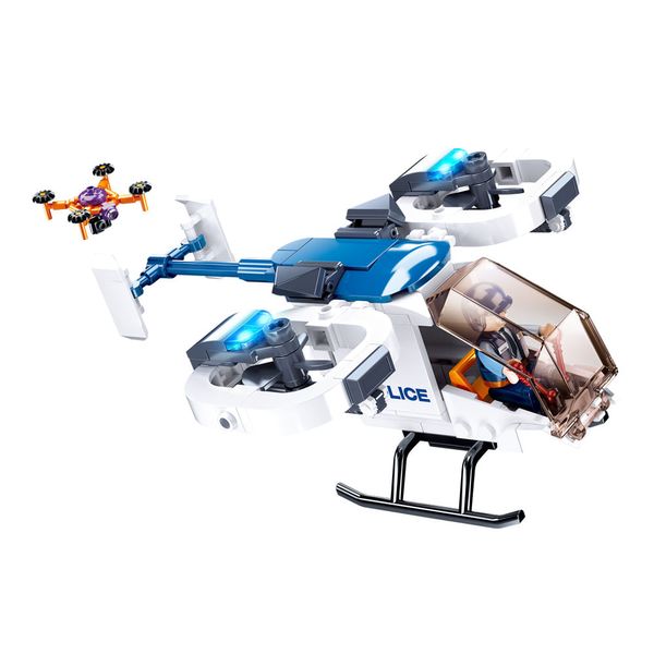 Blocos de Montar Cubic Polícia Helicóptero de Combate 161 Peças - Multikids - BR1495 BR1495