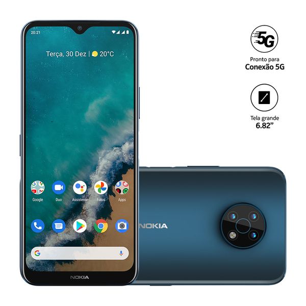 Celular Smartphone Nokia G50 5G  128GB 4GB RAM Tela 6,82 Pol. Camera Tripla com IA Lentes Ultra-Wide Azul - NK046 NK046