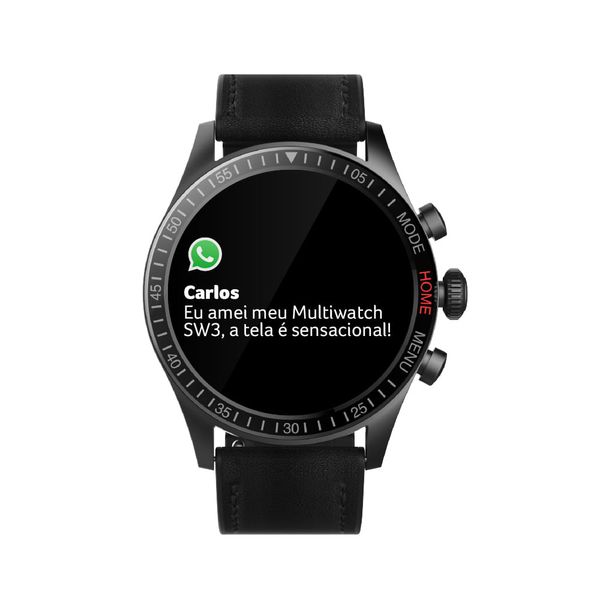Smartwatch SW3 Multiwatch Amoled BT 5.0 Leitura De Msg À Prova D’Água Ip68 Multilaser - ES353 ES353