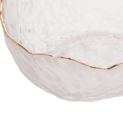 Bowl De Cristal Martleado Borda Dourada Taj 13×6,5cm Wolff